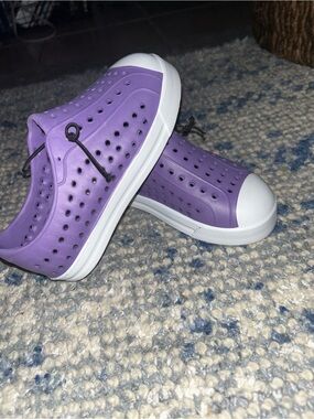 Kids Purple Slip-On Water Sneakers with White Toe